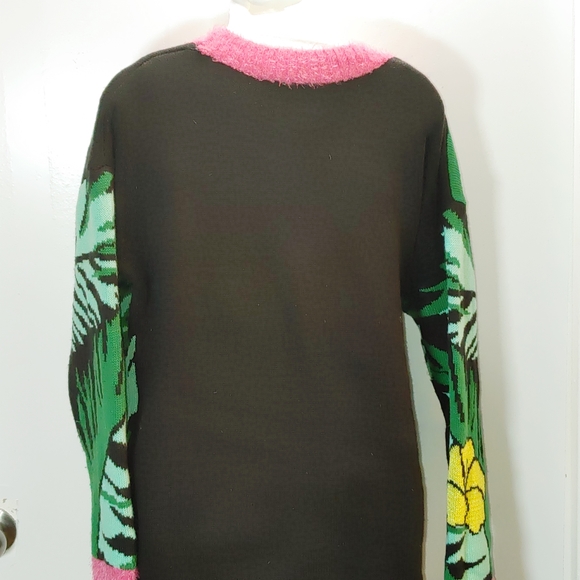 Holiday Black Women Size Large Ugly Christmas FaLa Sequin Penguin Winter Sweater - Picture 6 of 10